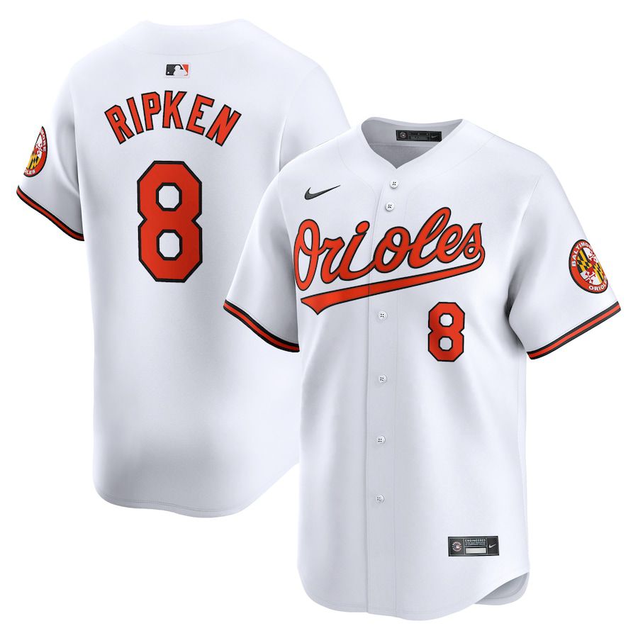 Men Baltimore Orioles 8 Cal Ripken Jr. Nike White Home Limited Player MLB Jersey